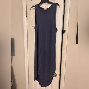 Lush Blue Sleeveless Sheath Dress Crew Neck Casual